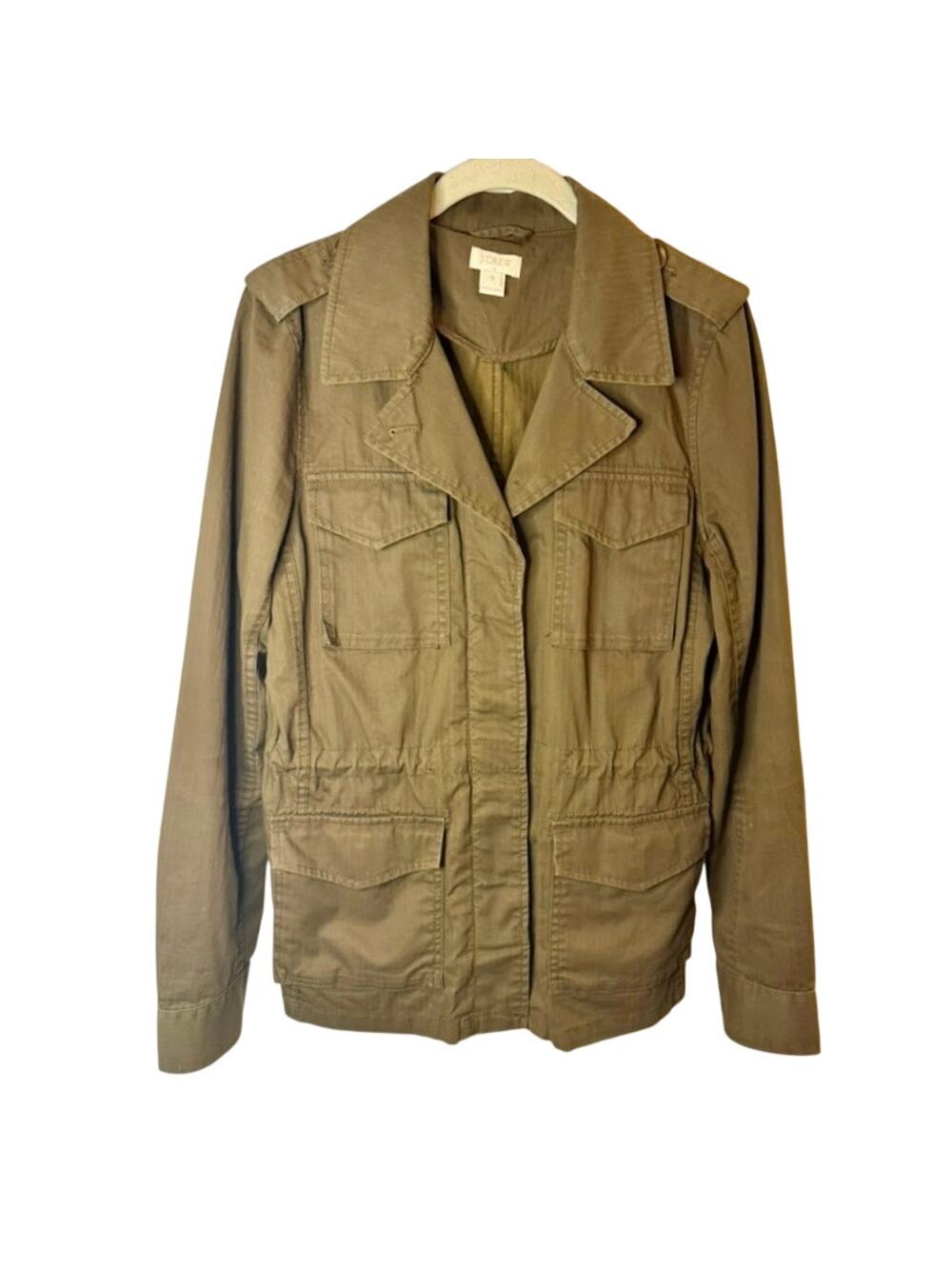 J. Crew Factory Women’s Size Small 100% Cotton Utility Safari Jacket Olive Green